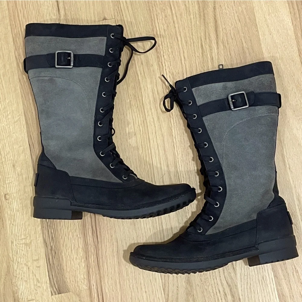 UGG BRYSTL BLACK 11”TALL BOOTS WATERPROOF Size 6